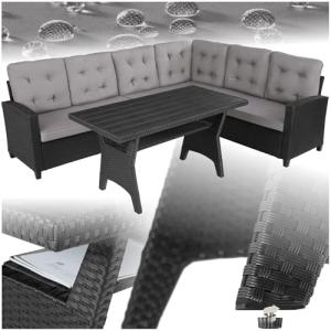 TecTake® Conjunto Jardín de Ratán Combinable con Cojines 9…