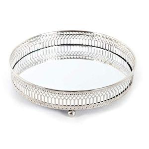 KARRMA - Bandeja decorativa de metal con espejo para velas,…