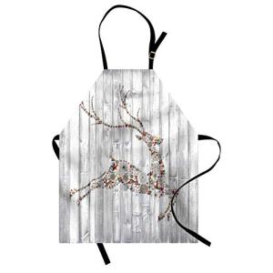 ABAKUHAUS Ciervo Delantal de Cocina, Silueta Animal Colorid…