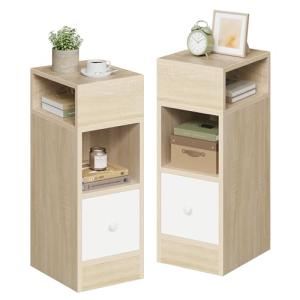 EUGAD 2X Mesitas de Noche con 2 Compartimentos y 1 Cajón, 2…
