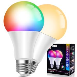 Vemfay Bombilla LED inteligente Wi-Fi 16 Millones de Colore…