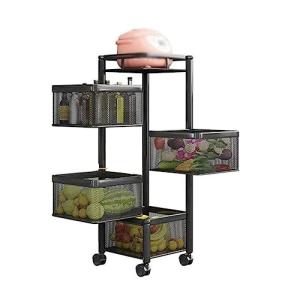 MEIZHITU Carrito Baño Carrito De Almacenamiento Giratorio p…