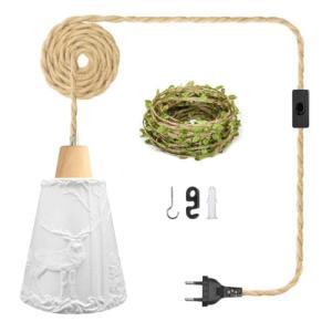 Kit De Lámpara Colgante con Cuerda de Cáñamo, Pantalla de R…
