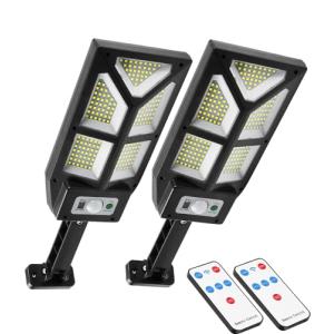 PEAKRO Luz Solar Exterior, 196 LED Farola Solar Exterior Po…