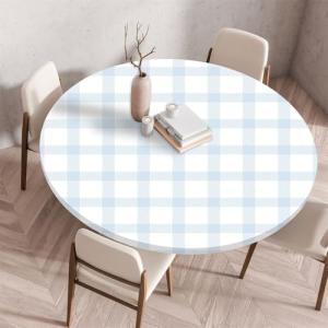 Chickwin Mantel Redondo Antimanchas Lavable con Diseño Bord…