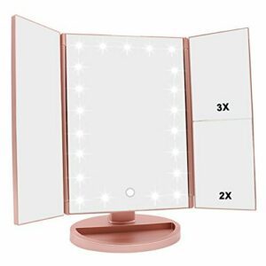 WEILY Espejo Maquillaje con Luz, 21 LED y Aumento 1X / 2X /…
