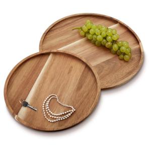 com-four® Juego de bandejas de 2 Piezas de Madera de Acacia…