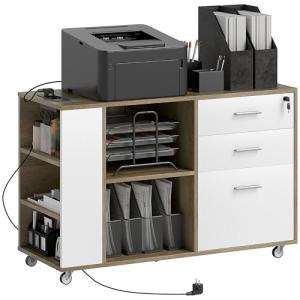 HOMCOM Cajonera de Oficina con Ruedas Mueble Archivador con…