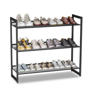 Dripex Zapatero de metal negro, 30,5 x 74 x 63 cm, zapatero…