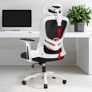 LIMBALAY Silla de Oficina Ergonómica con Soporte Lumbar, Re…