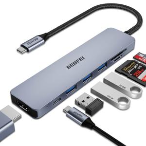 BENFEI USB C HUB 7 en 1, USB-C HUB Multiport Adapter mit HD…
