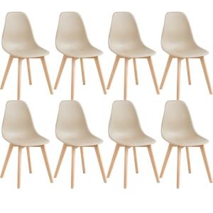 BenyLed Juego de 8 Sillas de Comedor, Asiento de Polipropil…