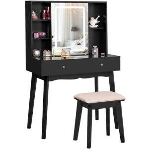 BEWISHOME Tocador de Maquillaje con Luz, Tocador Maquillaje…