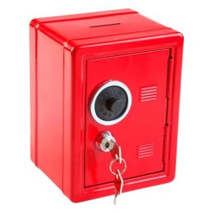 Idena 50035 - Caja fuerte, 120 x 100 x 160 mm, roja, con ll…