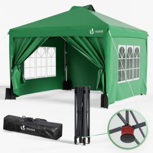 VOUNOT® Carpa Plegable Gazebo 3x3m Botón Central, Cenador P…