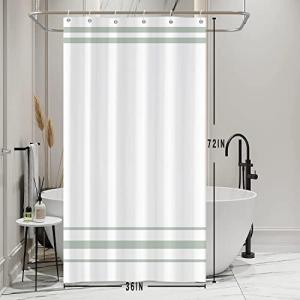 SDOTPMT 90x180cm Cortinas de baño Verdes y Blancas Cortinas…