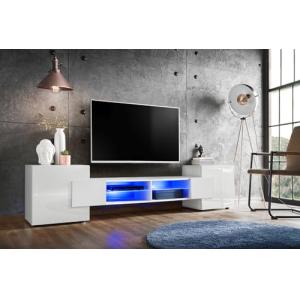 Komodee, Mueble de TV Merano de 2 Puertas, 4 estantes, Blan…