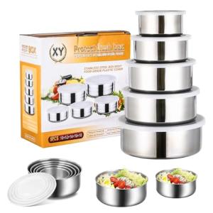 Ksvaye 5 Piezas Bol Acero Inoxidable Bowls Cocina, 270ml 43…