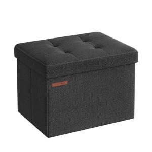 SONGMICS Puff Almacenaje, Baúl de Almacenaje Plegable, 31 x…