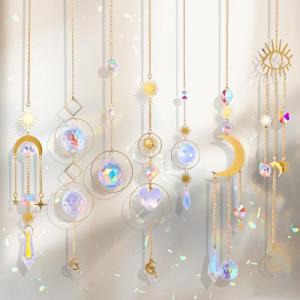 7 Piezas Atrapasoles Cristal, Suncatcher Colgantes Cristal…