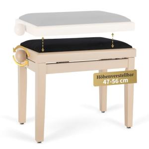 Classic Cantabile banqueta para piano en color blanco crema…