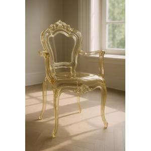 Biscottini Sillas de policarbonato amarillo – Silla con rep…