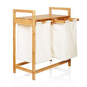 Lumaland cesto de ropa sucia de bambú con 2 bolsas de ropa…