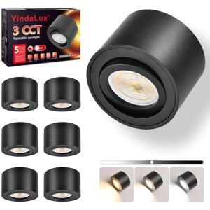 YindaLux 6x Foco Techo súper plano, Aplique Techo 30° Girat…
