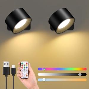 GuKKK Luz de Pared de Interior, 2 Pcs Lámpara de pared LED…