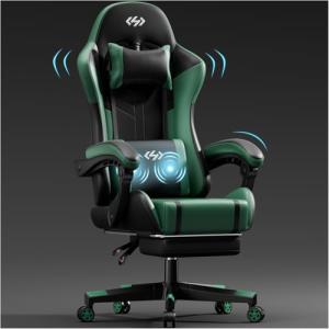 HLFURNIEU Silla Gaming con Masajeador, Silla Gamer Ergonómi…