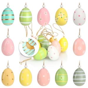 com-four® 12x Huevos de Pascua para Colgar - Decoraciones d…