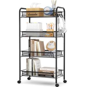 Urackify Carrito de cocina móvil multifuncional de 4 nivele…