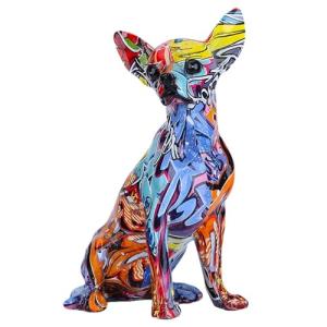 Estatua de Perro Bulldog Chihuahua de Color Creativo Simple…