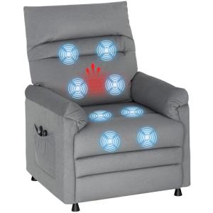 HOMCOM Sillón Relax Reclinable Eléctrico, con Calor Lumbar…