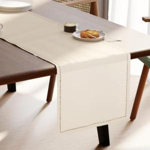 Encasa XO Camino de Mesa | Puro Algodón con Diseño Hilvanad…