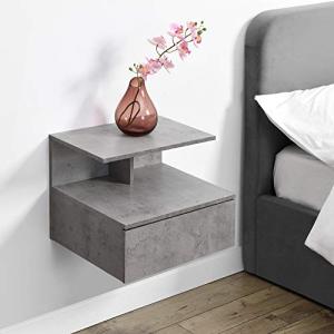 [en.casa] Mesita de Noche Flotante Amberg Estantería de Par…