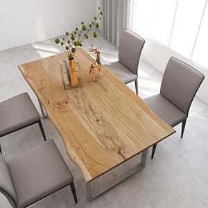 Homgoday Mesa de Comedor de Madera Maciza de Acacia 180x90x…