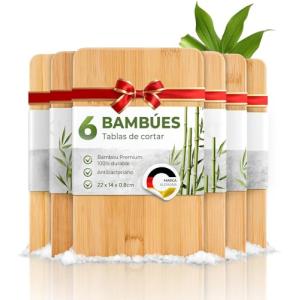 Exitoso® Tabla de cortar de bambú, tabla de desayuno, tabla…