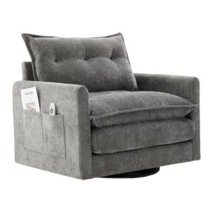 Sillón Giratorio 360° con Brazos y Cojines, Moderno, Cómodo…