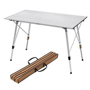 WOLTU Mesa de Camping Plegable de Aluminio, Mesa de Viaje A…