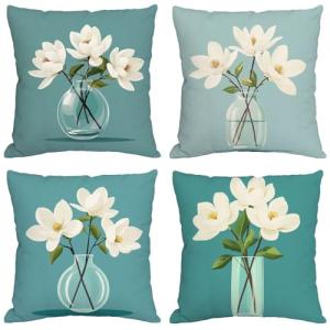Flor Cojines Exterior Impermeable Lino Grande Fundas Cojine…