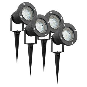 SEBSON 4x Lámpara LED de jardín con estaca y Foco orientabl…