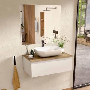 BELLOBATH - Mueble Baño Suspendido con Lavabo de Cerámica y…