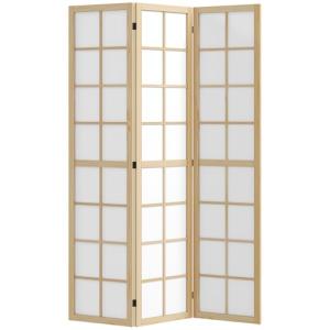 HOMCOM Biombo de 3 Paneles Separador de Ambientes Plegable…