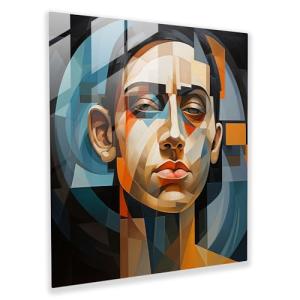 Impresión abstracta cubista en vidrio, retrato, decoración…