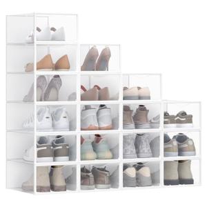 SONGMICS Cajas para Zapatos, Organizador de Zapatos de Plás…