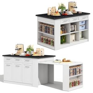 Isla de cocina multifuncional con 150 cm 96 cm, mesas de co…