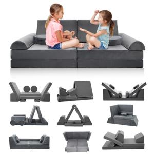 Meulbaty Sofá de juegos para niños, sofá infantil de 10 blo…
