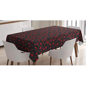 ABAKUHAUS Rojo y Negro Mantel, Rose romántica de la Vendimi…