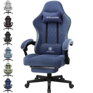 GTPLAYER Silla de Tela para Juegos con reposapiés, Silla de…